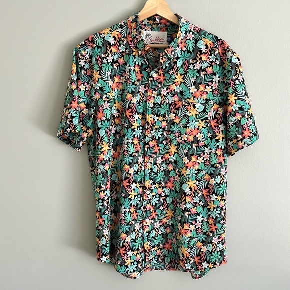 CHUBBIES The Bloomerang Button Down Tropical Print Shirt Size XL - Picture 5 of 13